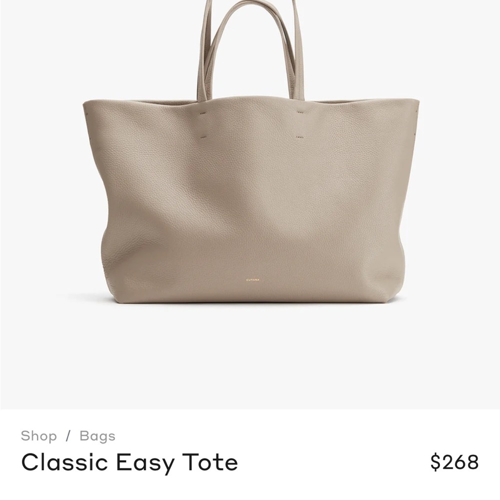 Cuyana Stone Leather Tote